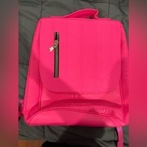 Neon pink laptop backpack